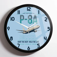 Thumbnail for P-8A Poseidon design on light blue framed wall clock