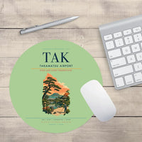 Thumbnail for Takamatsu Airport (TAK) design on light green round mouse pad
