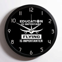 Thumbnail for Flying is Importanter aviation design on premium wood and metal wall clock.