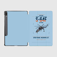 Thumbnail for Erickson S-64F Air Crane design on light blue samsung tablet tablet case
