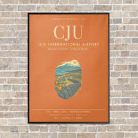 Thumbnail for Jeju International Airport CJU - Canvas Framed - Orange
