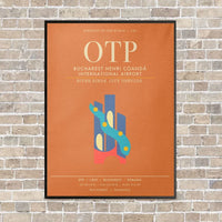 Thumbnail for Bucharest Henri Coanda International Airport OTP - Canvas Framed - Orange