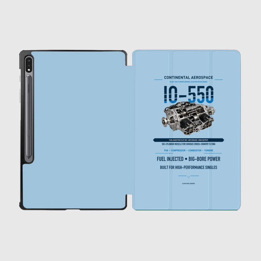 IO-550 design on light blue samsung tablet tablet case