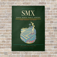 Thumbnail for Santa Maria Public Airport SMX vertical canvas print - no frame - dark green background