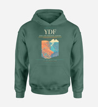 Thumbnail for Deer Lake Regional Airport (YDF) design on green hoodie single-side print