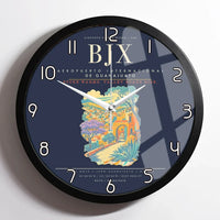 Thumbnail for Aeropuerto Internacional de Guanajuato BJX Wall-Clock Framed - Navy Blue