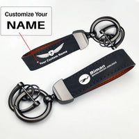 Thumbnail for Biman Bangladesh Horseshoe Buckle key chain, Black + Name