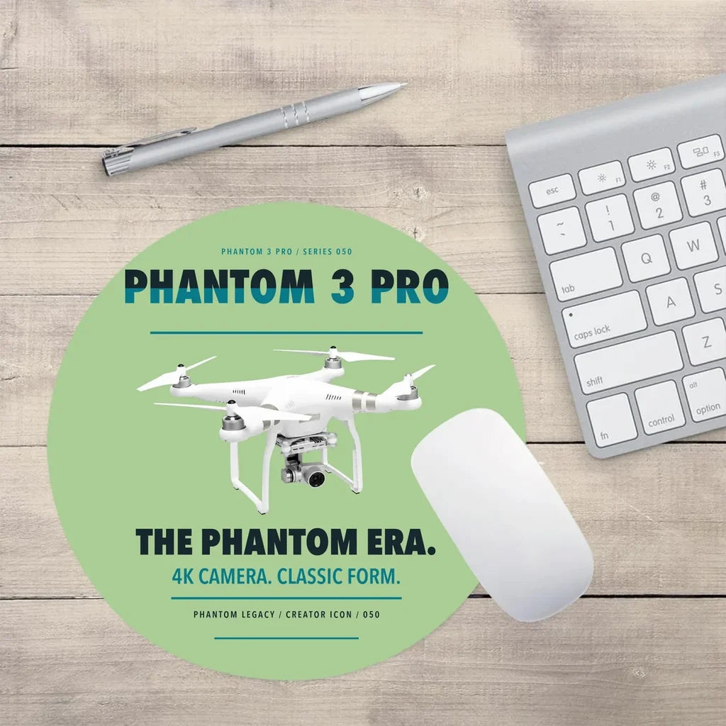 DJI Phantom 3 Professional design on light green round mouse pad