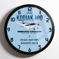Thumbnail for Daher Kodiak 100 Series III design on light blue framed wall clock