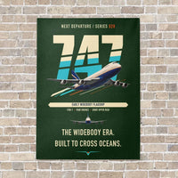 Thumbnail for Boeing 747-200B vertical canvas print - no frame - dark green background