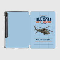 Thumbnail for Sikorsky UH-60M Black Hawk design on light blue samsung tablet tablet case