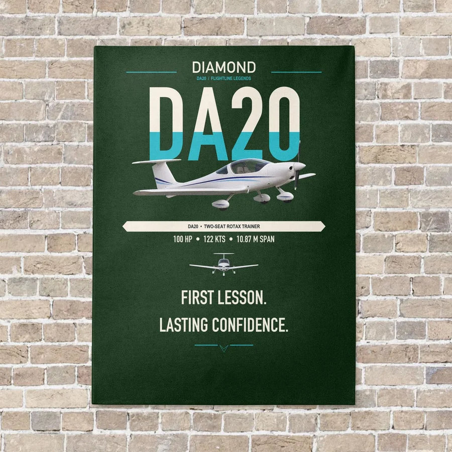 Diamond DA20 vertical canvas print - no frame - dark green background