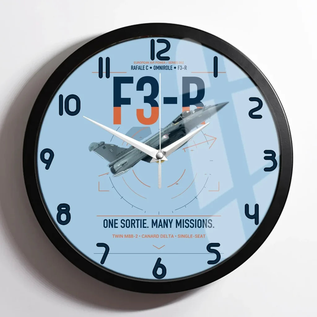 Dassault Rafale C — F3-R standard design on light blue framed wall clock