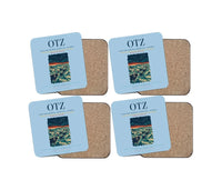 Thumbnail for Ralph Wien Memorial Airport (OTZ) design on light blue 4 pieces set coaster