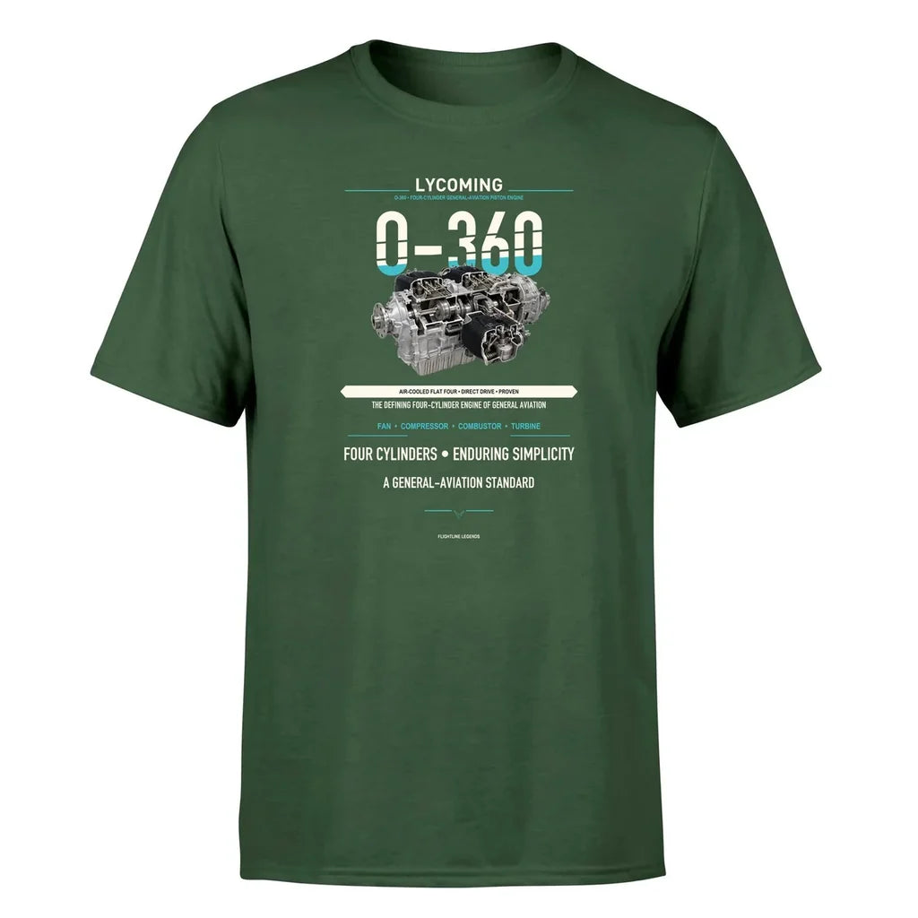 O-360 design on dark green single side