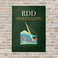 Thumbnail for Redding Regional Airport RDD vertical canvas print - no frame - dark green background