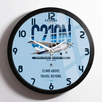 Thumbnail for Cessna T210N Centurion design on light blue framed wall clock
