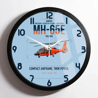 Thumbnail for Airbus MH-65E Dolphin design on light blue framed wall clock
