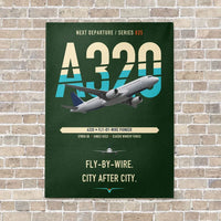 Thumbnail for Airbus A320 vertical canvas print - no frame - dark green background