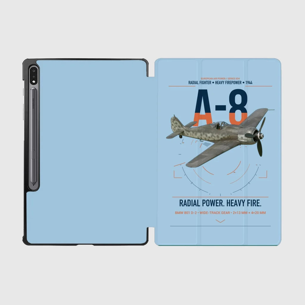 Focke-Wulf Fw 190A-8 design on light blue samsung tablet tablet case