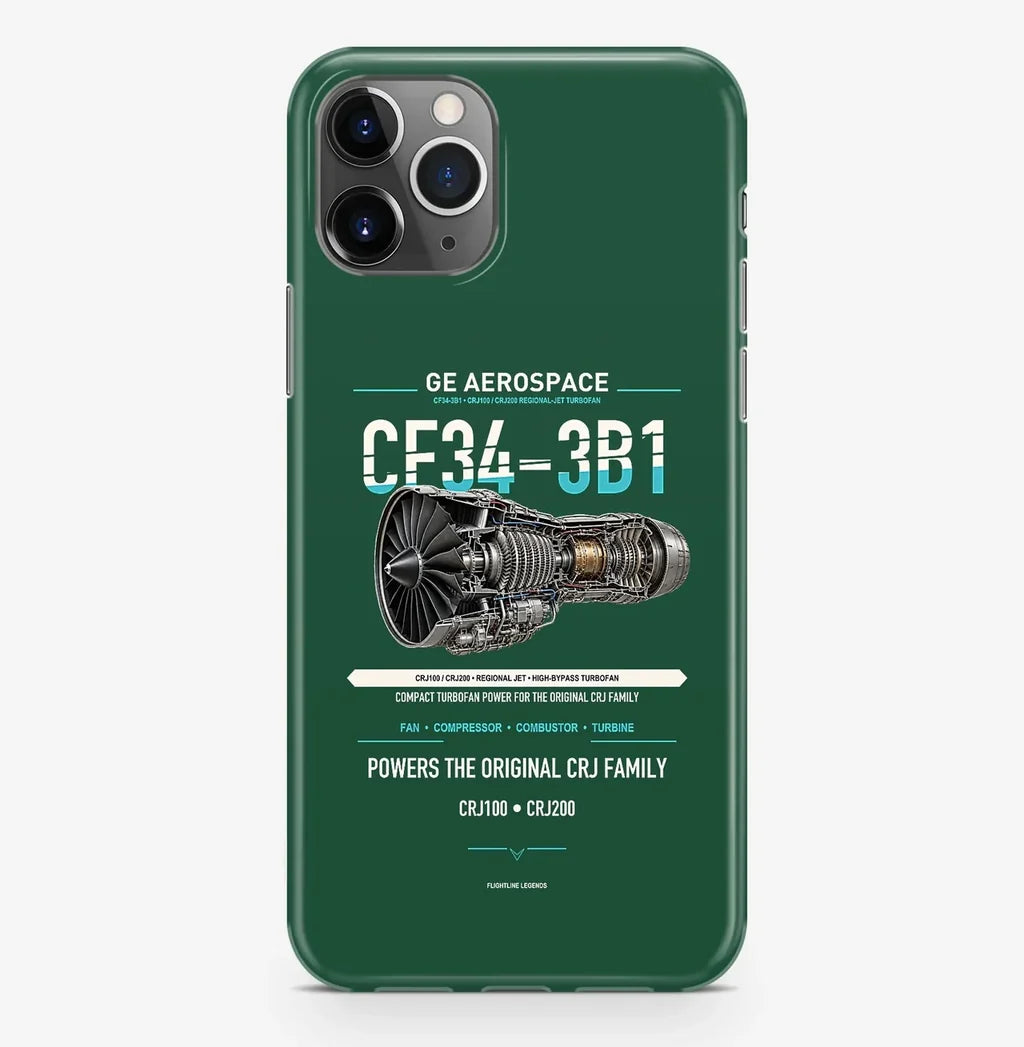 CF34-3B1 Case ProMax design on dark green iphone case promax