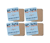 Thumbnail for Boeing KC-767A design on light blue 4 pieces set coaster