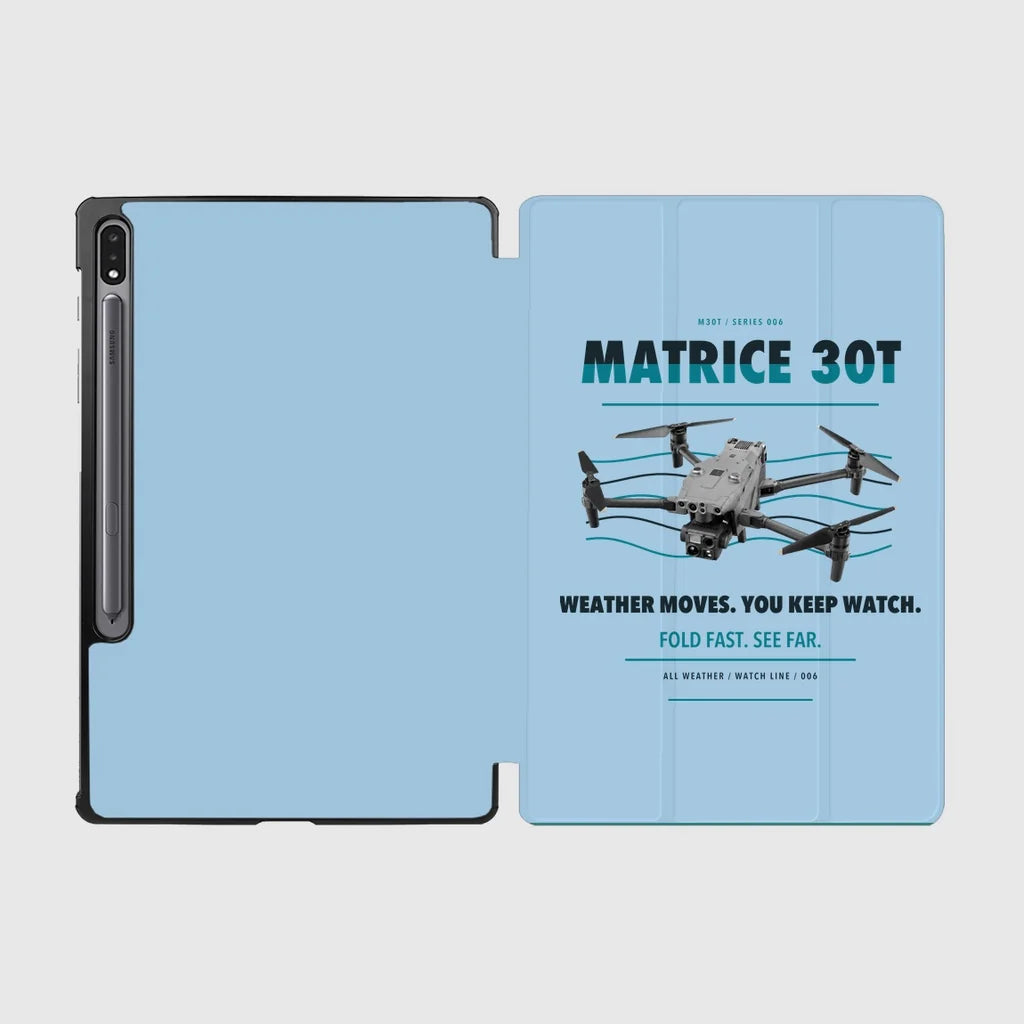 DJI Matrice 30T design on light blue samsung tablet tablet case
