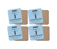 Thumbnail for Ascent AeroSystems Spirit design on light blue 4 pieces set coaster