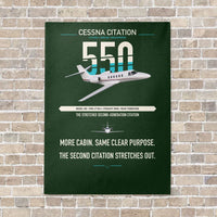 Thumbnail for Cessna Citation 550 - Citation II vertical canvas print - no frame - dark green background