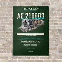 Thumbnail for AE 2100D3 vertical canvas print - no frame - dark green background