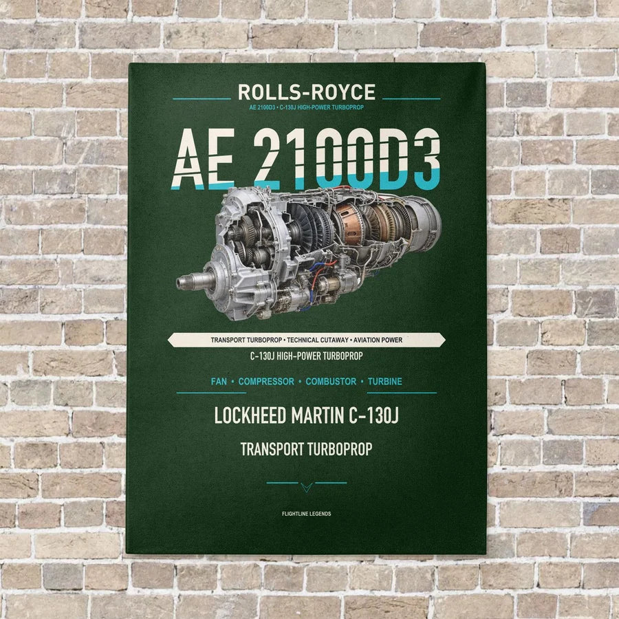 AE 2100D3 vertical canvas print - no frame - dark green background