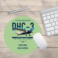 Thumbnail for DHC-3 Otter design on light green round mouse pad