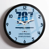 Thumbnail for Boeing 787-10 Dreamliner design on light blue framed wall clock