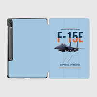Thumbnail for F-15E Strike Eagle Deep Strike Any Weather design on light blue samsung tablet tablet case