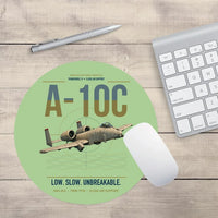 Thumbnail for A-10C Thunderbolt II design on light green round mouse pad