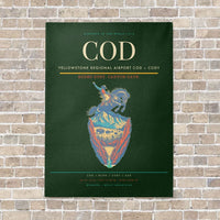 Thumbnail for Yellowstone Regional Airport COD — Cody vertical canvas print - no frame - dark green background