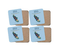 Thumbnail for Hilo International Airport (ITO) design on light blue 4 pieces set coaster