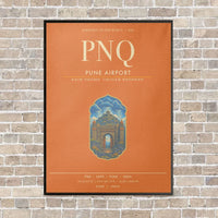 Thumbnail for Pune Airport PNQ - Canvas Framed - Orange