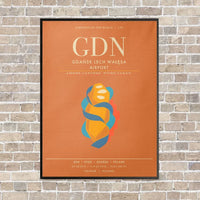 Thumbnail for Gdansk Lech Waesa Airport GDN - Canvas Framed - Orange