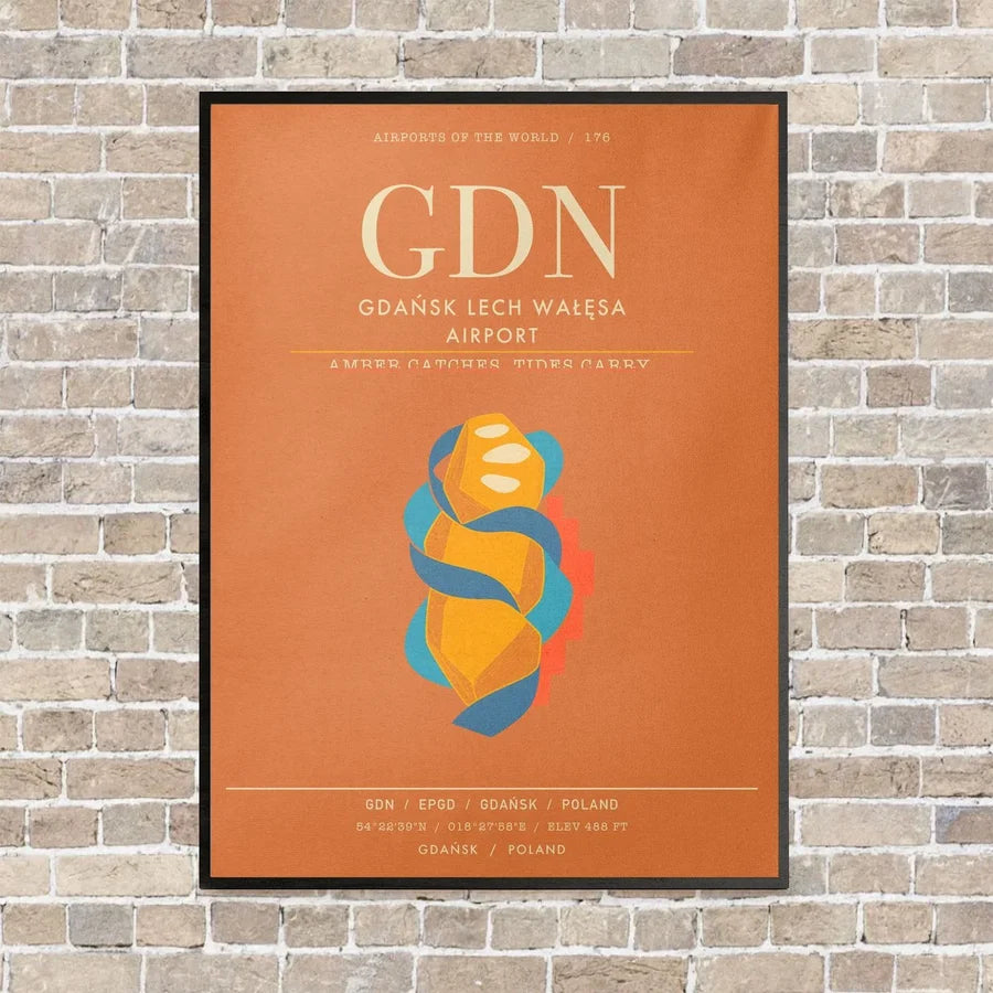 Gdansk Lech Waesa Airport GDN - Canvas Framed - Orange