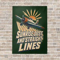 Thumbnail for Sunrise Dust And Straight Lines vertical canvas print - no frame - dark green background