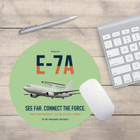 Thumbnail for E-7A Wedgetail design on light green round mouse pad