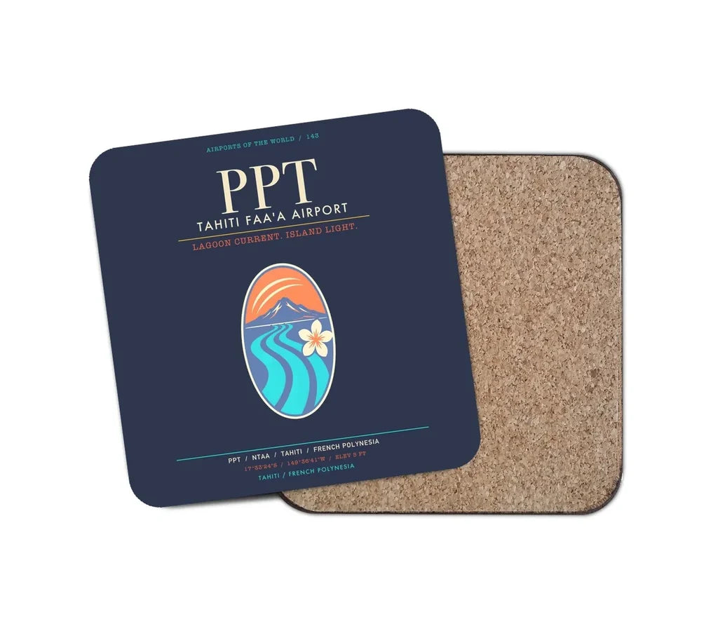 Tahiti Faa'a Airport PPT - Lagoon-Volcano Passage - Navy Blue