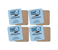 Thumbnail for DHC-2 Beaver Mk I design on light blue 4 pieces set coaster