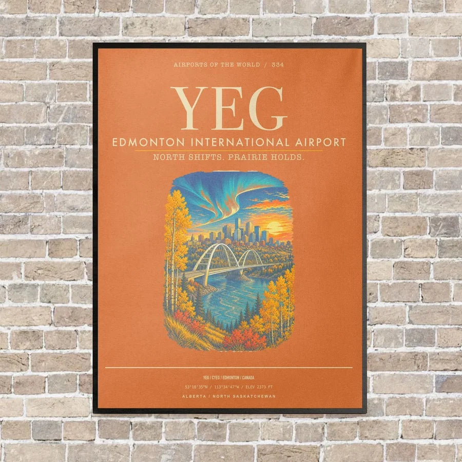 Edmonton International Airport YEG - Canvas Framed - Orange