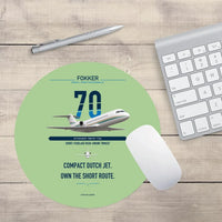 Thumbnail for Fokker 70 design on light green round mouse pad
