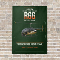 Thumbnail for Robinson R66 vertical canvas print - no frame - dark green background
