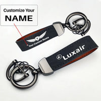 Thumbnail for Luxair Horseshoe Buckle key chain, Black + Name