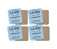 Thumbnail for Cessna Citation CJ4 Gen2 design on light blue 4 pieces set coaster