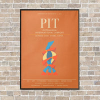 Thumbnail for Pittsburgh International Airport PIT - Canvas Framed - Orange